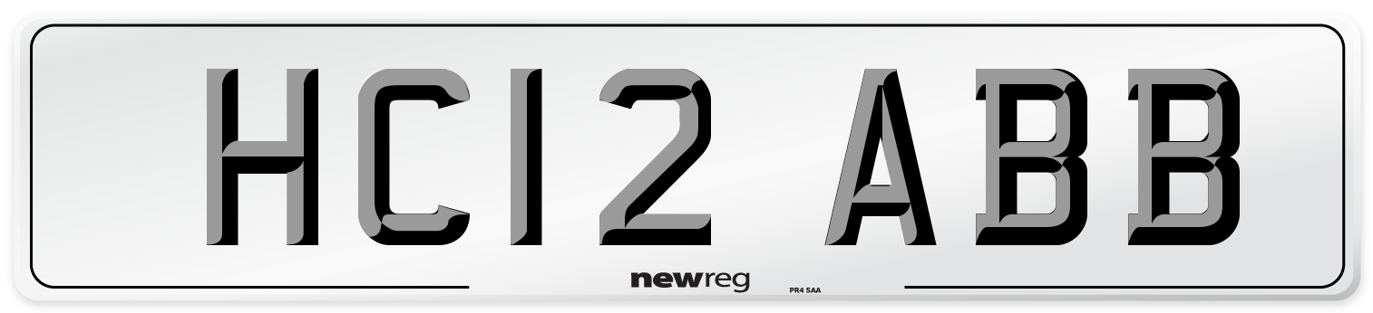HC12 ABB Number Plate from New Reg